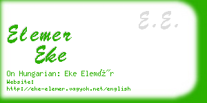 elemer eke business card